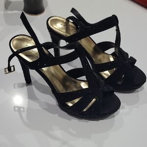 Thalia sodi black and gold womens shoes